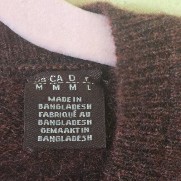 Black Brown 1826 100% Cashmere V Neck Sweater Dark Burgundy Size M - Picture 4 of 5